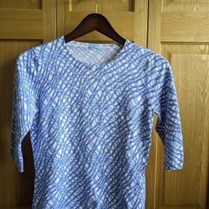 J.M LAUGHLIN Cotton blend blue purple white women's TOP  Size M
